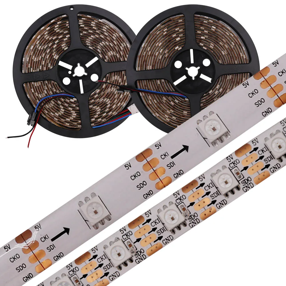 CX2802 Strip DC5V Addressable Smart led pixel light WS2801 IC 30/60 Leds/pixels/m IP21 IP65 IP67 DATA and CLOCK seperately