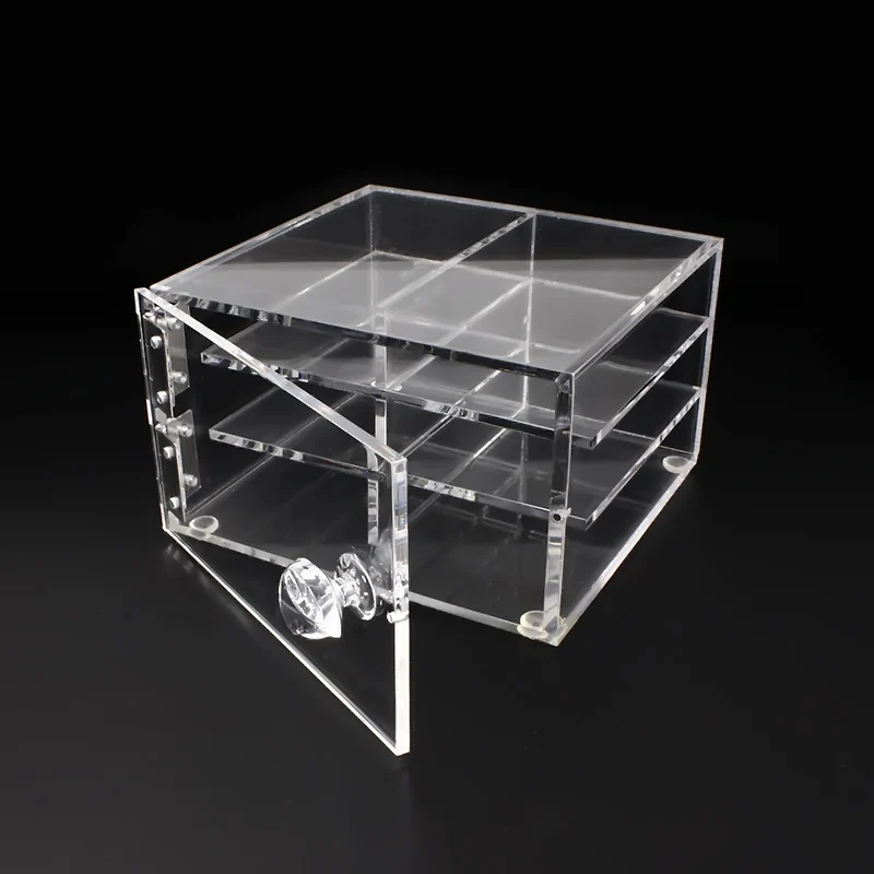 Caja de almacenamiento de pestañas de plástico, contenedor de exhibición de maquillaje transparente, soporte de paleta de pegamento para extensiones de pestañas, 8 capas/6 capas