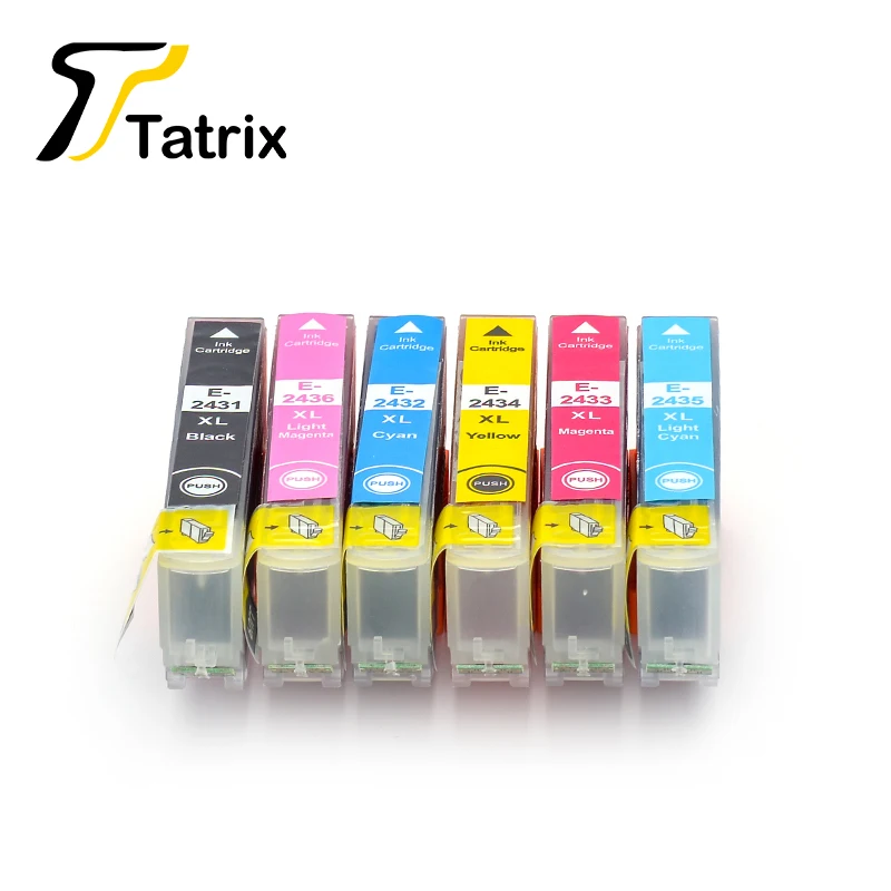 Compatible Ink Cartridge for T2431 24XL T2431-T2436 For Epson EXPRESSION PHOTO XP-55 XP-750 XP-760 XP-850 XP-860 XP-950 XP-960