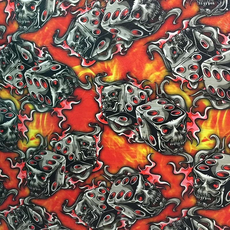 

CSKR9062 0.5mX20m hydrographic film orange dice skulls water dipping films