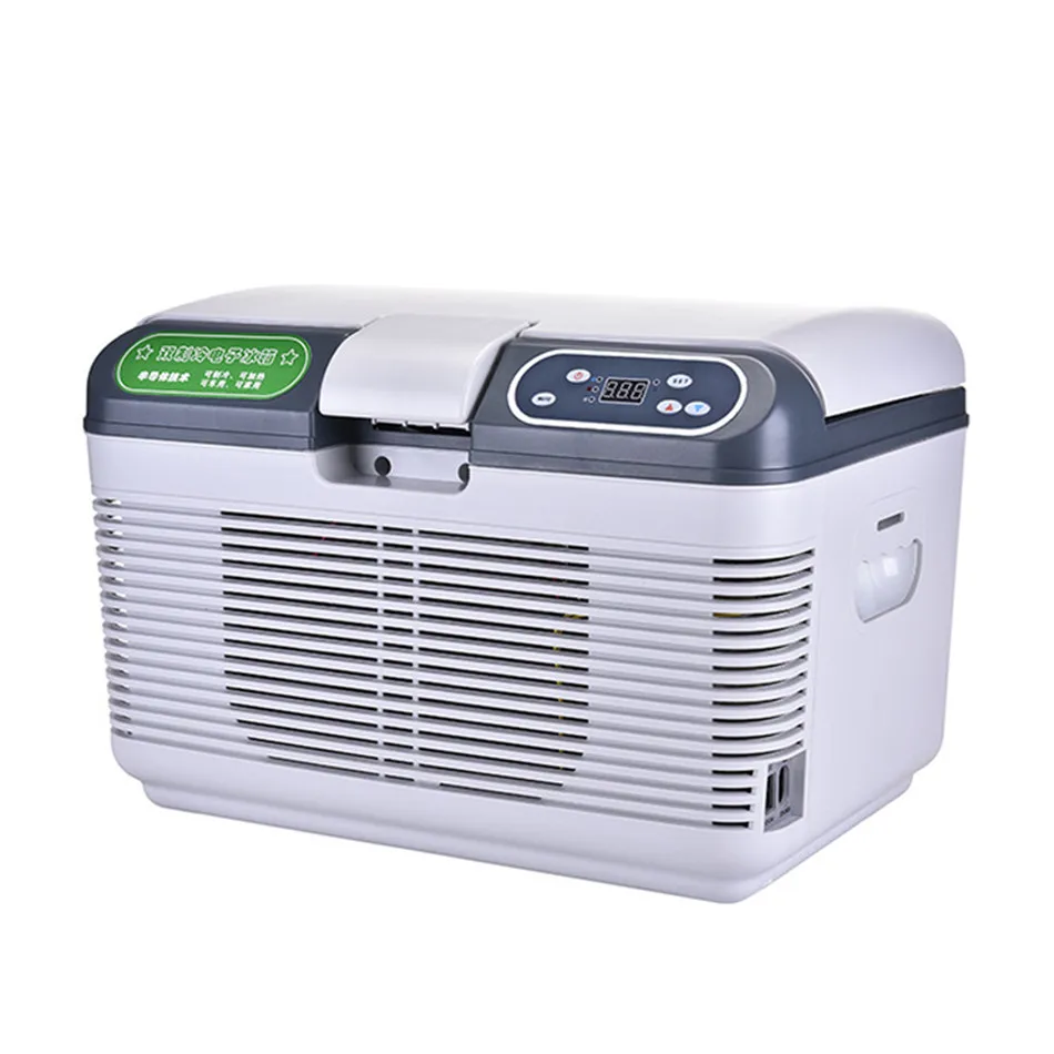 12L DC 12V/24V Portable Car Refrigerator No Compressor Mini Auto Fridge Truck Home Freezer Travel Dual-core Cooler Box