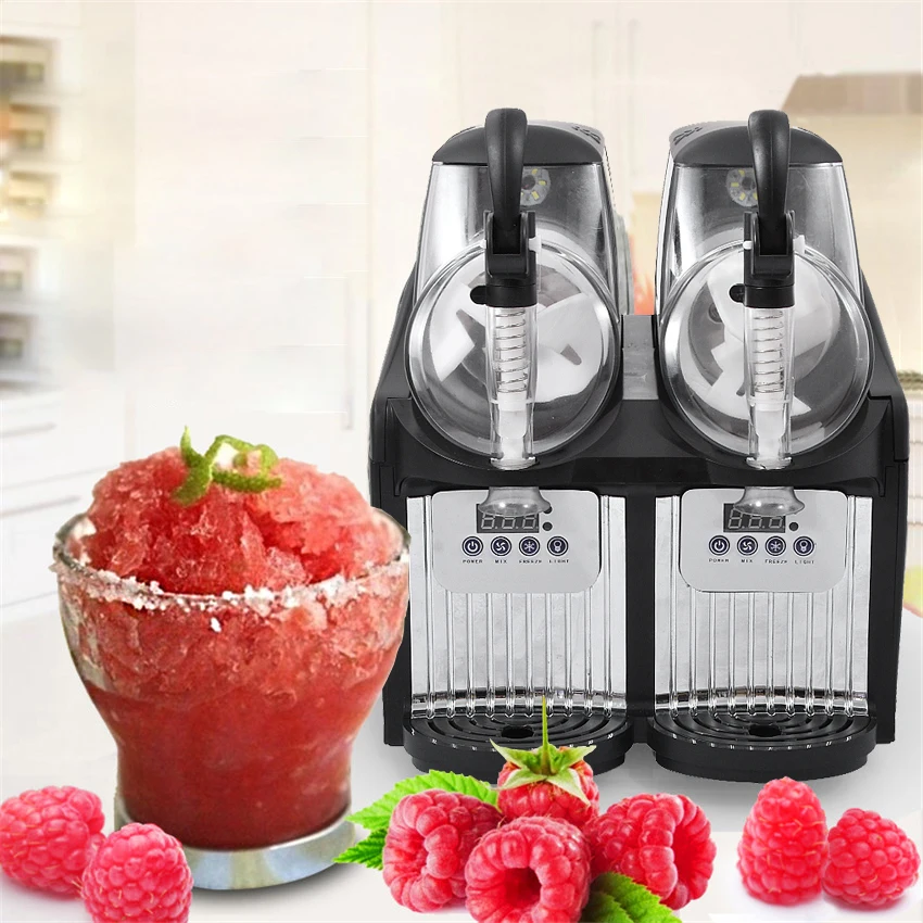 

2 Tank Electric Automatic Slush Make Machine Soft Ice Slush Sand Ice Tea Juice Making Machine Commercial Use TKX-2.5L*2