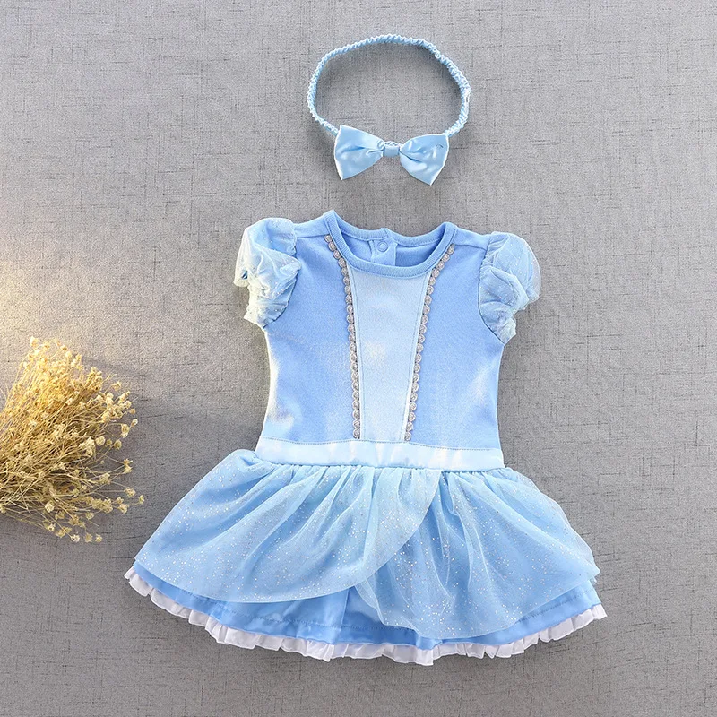 Babyspielanzug Kleid Sommer Neugeborenen 1st Geburtstag Party Baby Mädchen Kleidung Meerjungfrau Schnee Weiß Baby Kostüm Infant Mädchen Romper