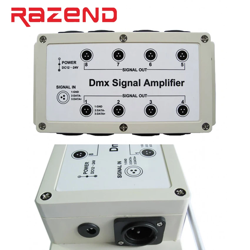 amplificador de sinal canais saida dmx led controlador estacao controle palco cabeca agitando lampada divisor distribuidor novo dmx512 01