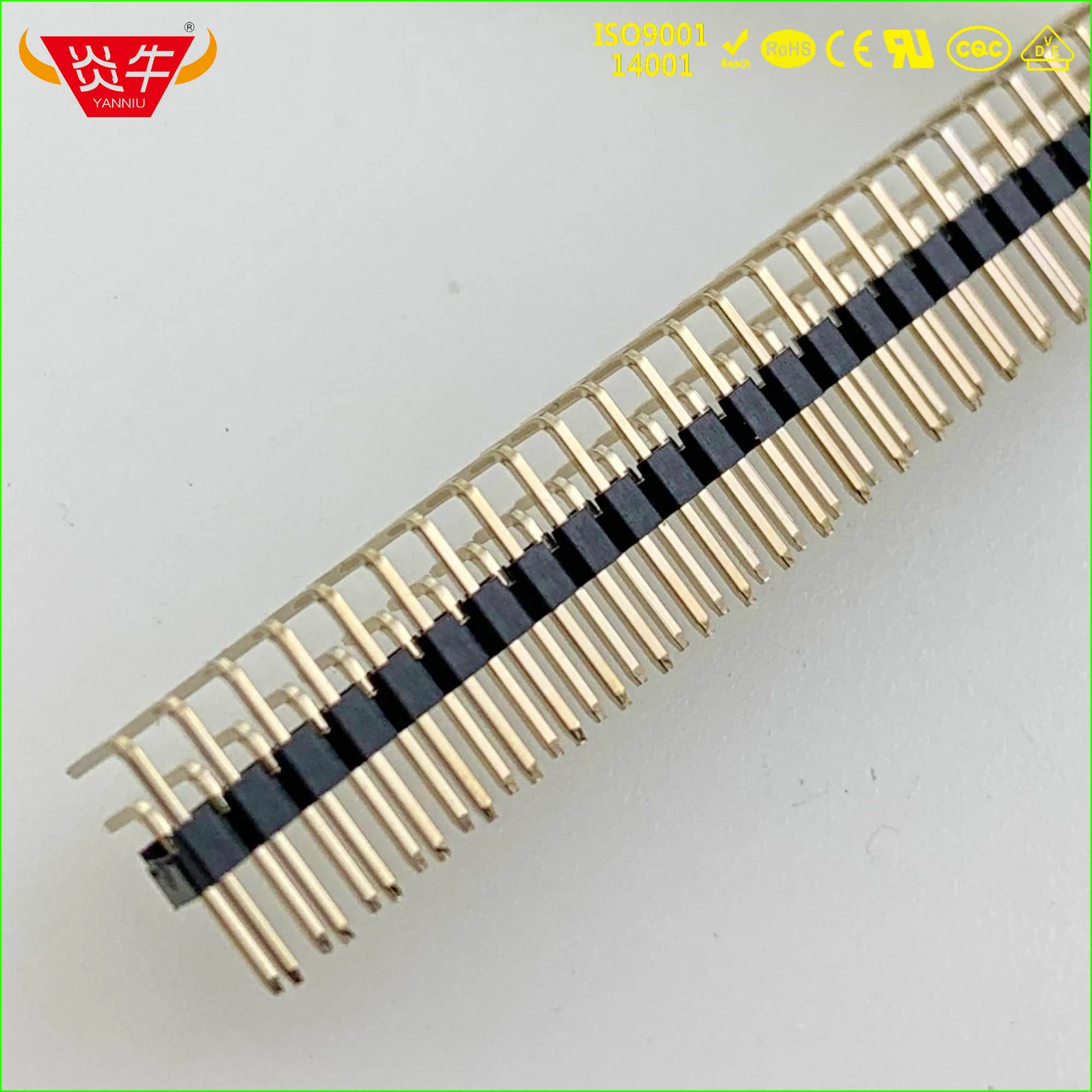 50Pcs 1.27mm PITCH 2X50P 100PIN MALE STRIP CONNECTOR SOCKET DOUBLE ROW RIGHT ANGLE PIN HEADER  HIGH TEMPERATURES GOLD-PLATED