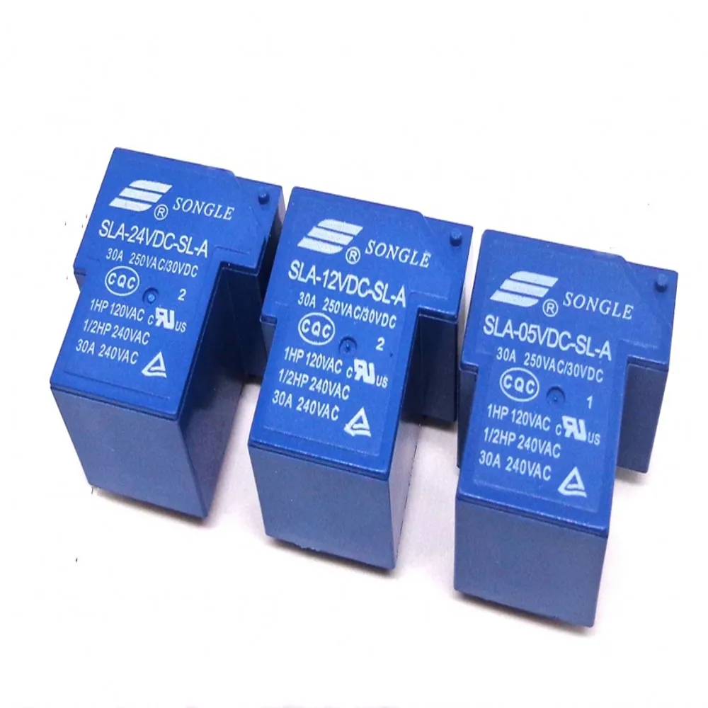 10PCS/lot Power Relay SLA-05VDC-SL-A SLA-12VDC-SL-A SLA-24VDC-SL-A SLA-48VDC-SL-A 5V 12V 24V 48V 30A 5PIN T90