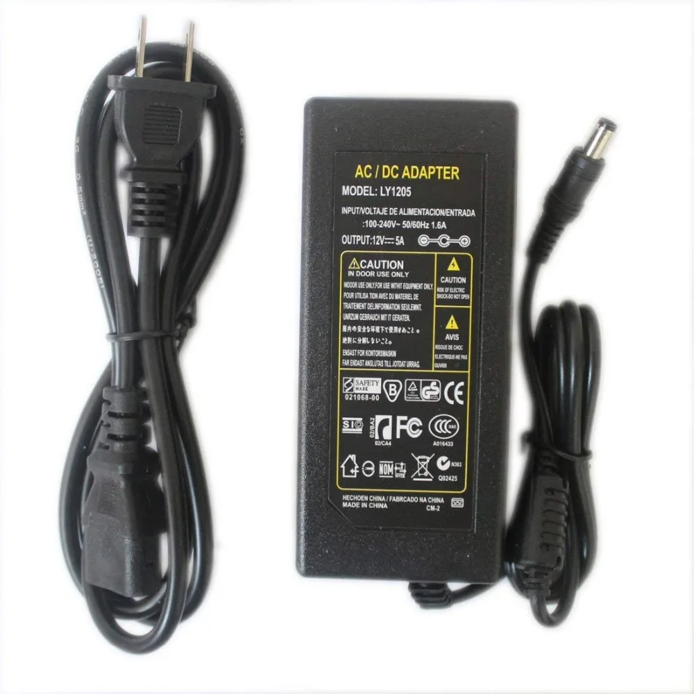 

12V 5A 6A 60W 72W LED Power Supply Charger Transformer Adapter for 5050 3528 LED RGB Strip light US/UK/EU