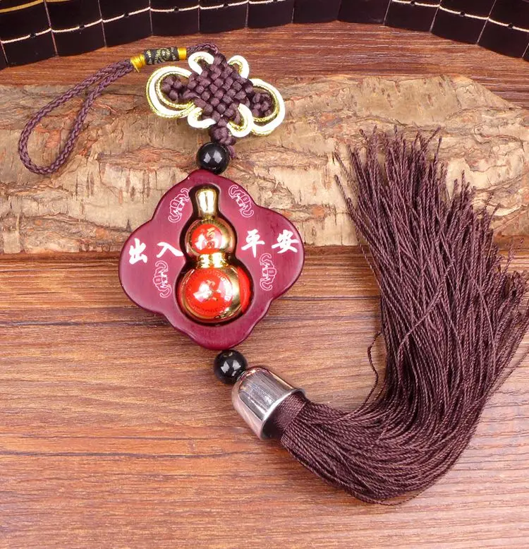 Long Yi gourd pendant car safe Froude Safe trip wherever you go 2000406 carved wooden ornaments