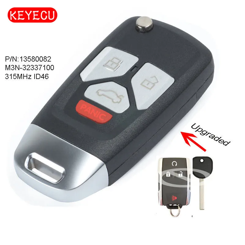 

Keyecu Upgraded Flip Remote Key Fob 315MHz ID46 for 2014-2016 GMC Sierra FCC ID : M3N-32337100