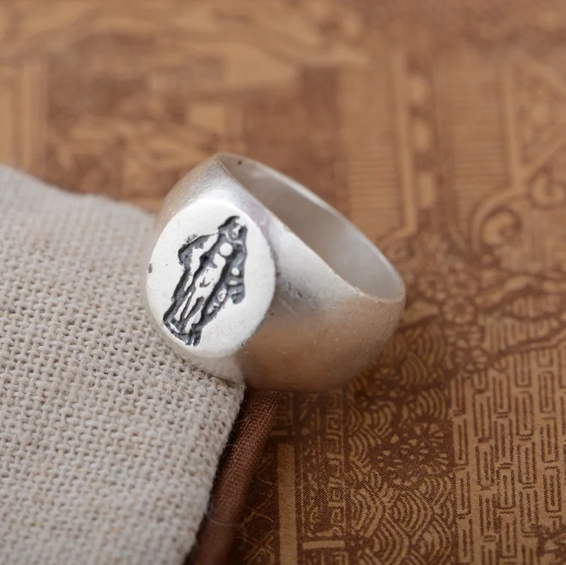 100%S999Sterling Silver deer wholesale unique virgin Maria new ring