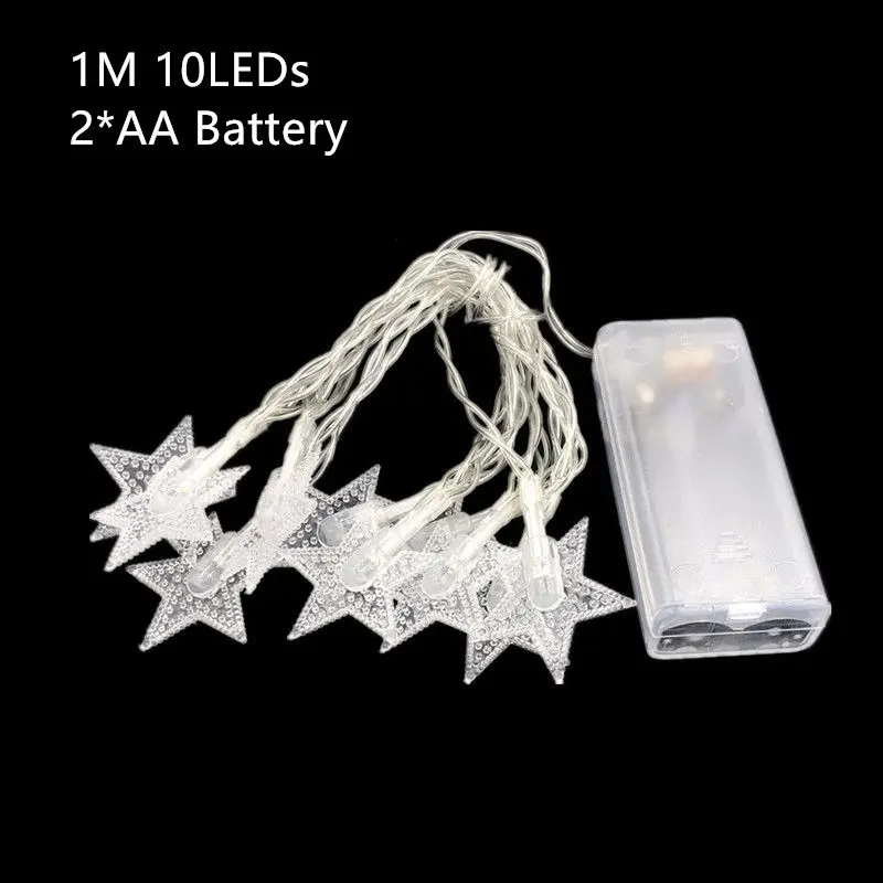 10/20/40/80 LED Star Light String Twinkle Garlands Battery Powered Christmas Lamp Holiday Party Wedding Decorative Fairy Lights