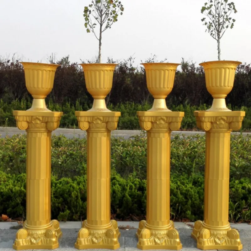 

47"(120cm) Tall Gold Roman Column Wedding Centerpieces Pillars Flower Stands Road Cited Wedding Props 10pcs/lot