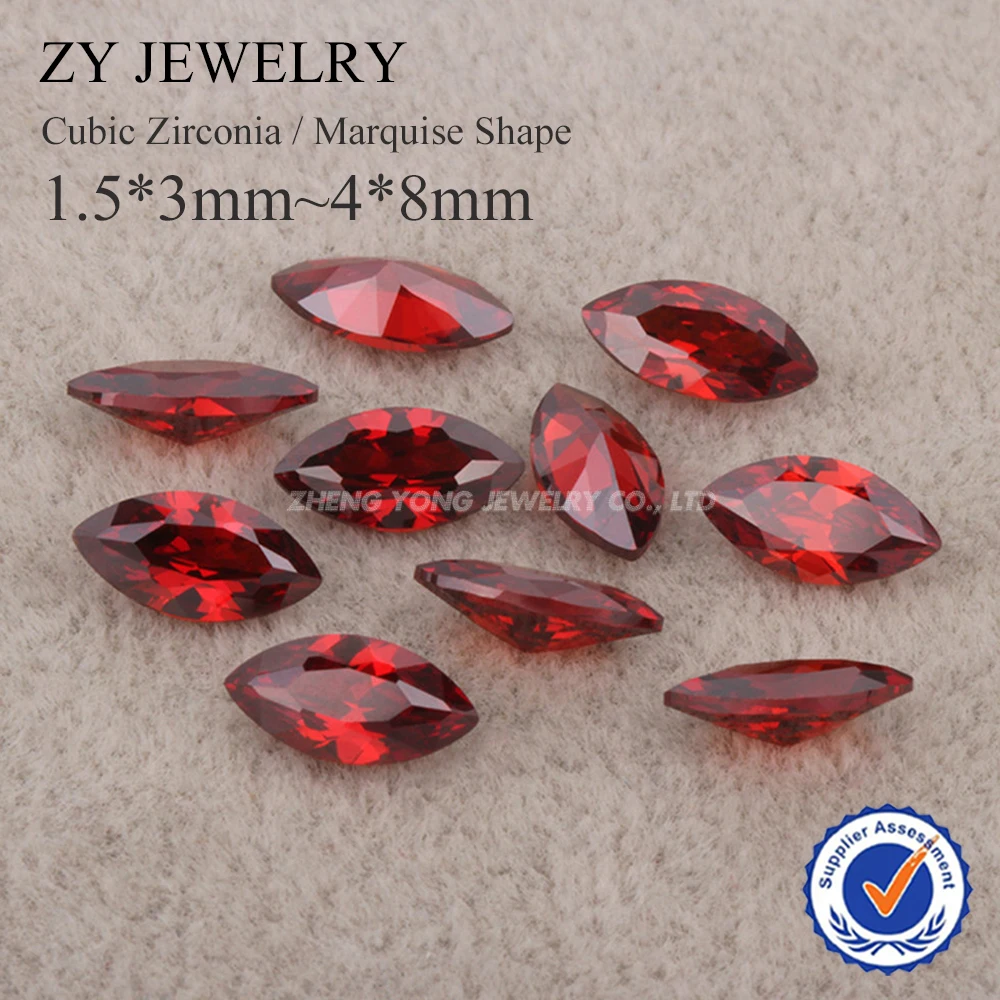 

Marquise Shaped Diamond Cubic Zirconia 5A Garnet Red Lab Created Cubic Zirconia Gemstone