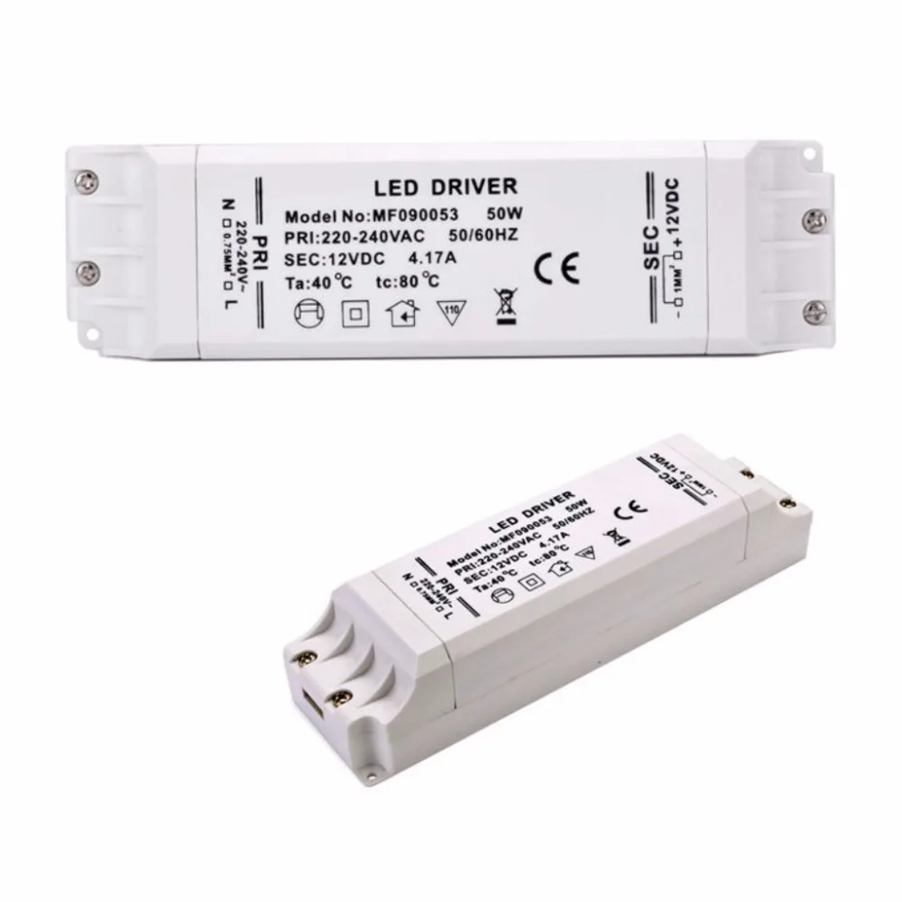 LED Driver Transformer 50w 30w 18w 12w 6w DC 12V Output  0.8A 1A 2A Power Adapter Power Supply For Led Lamp Led Strip Downlight