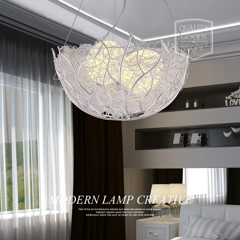 bedroom Pendant Lights personality hanging lamp bar living room bird's nest modern minimalist restaurant master zcl FG497