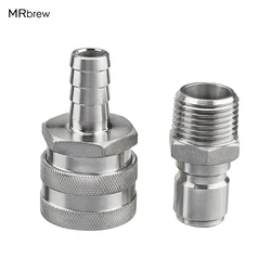 Stainless Steel Quick Disconnect Connect Set For Homebrew Kettle 1/2''NPT Beer Connectors Kit Homebrewing Tools