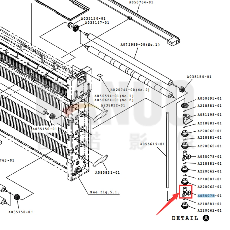 A035075/A066490 BUSHING in RACK UNIT SECTION for Noritsu QSS 2301/2601/2901/3001/3011/3021/3201/3202/3300/3301/3401/3501/3701HD