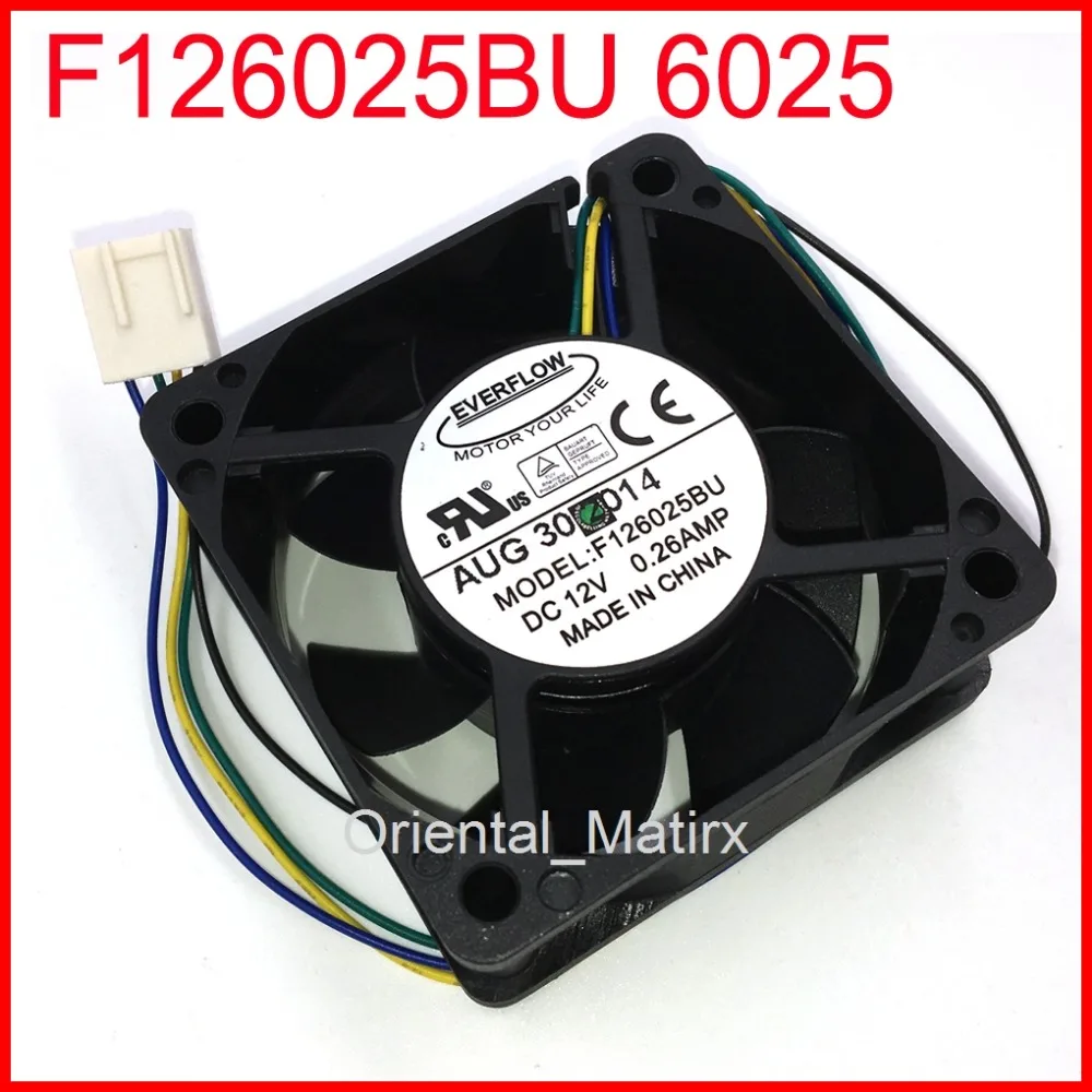 Free Shipping F126025BU 6025 60x60x25mm PWM CPU Fan 12V 0.26A 4Wire 4Pin Computer CPU Cooler Cooling Fan