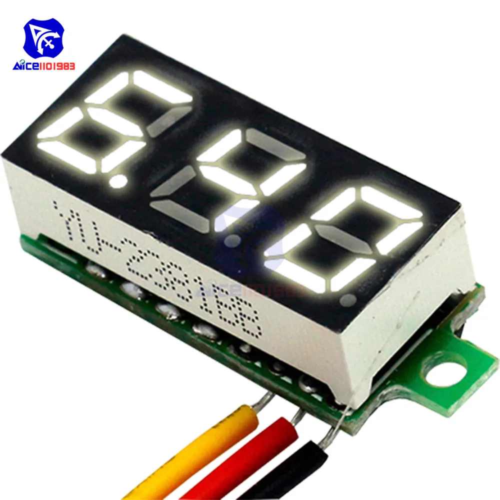 5 Farben Verfügbar Mini LED Digital-Voltmeter DC 4-30V 0,28 Zoll 3-Draht DC 0-100V Volt Spannungsmesser Messgerät Tester LED-Anzeige – Detail 9