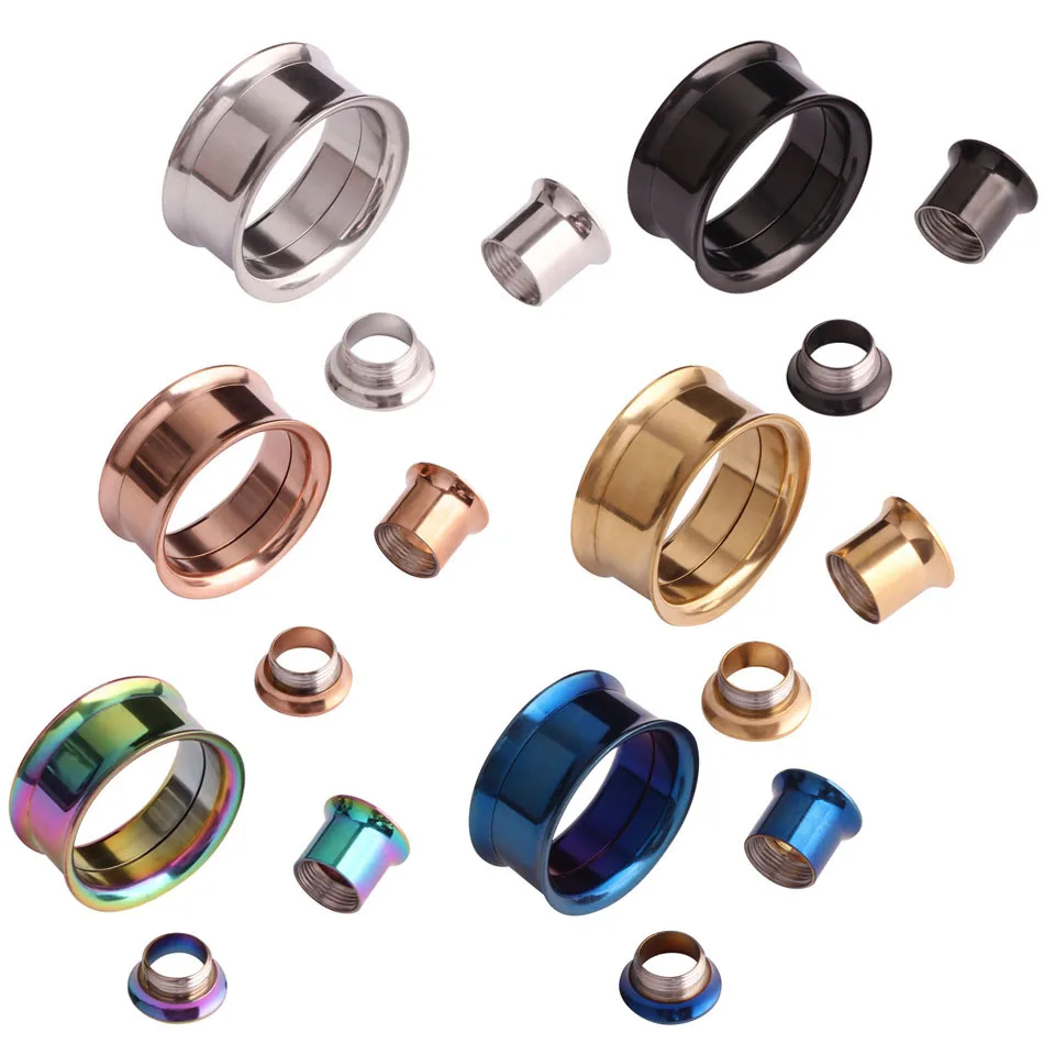 Kolczyki do uszu typu ear expander, kolczyki do piercingu ciała, kolczyki typu double flare, kolczyki do piercingu ciała z pustą przestrzenią, modne kolczyki ze stali nierdzewnej, tunele, rozciągacze do uszu.