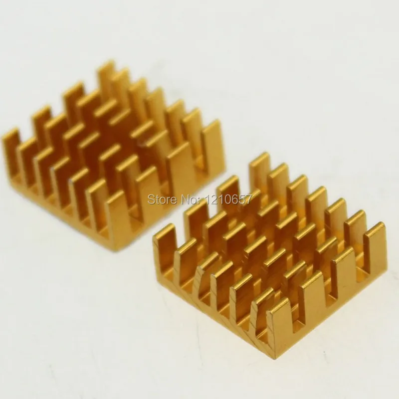 

200pcs lot 14x14x6mm Aluminium Adhesive Golden Heatsink For RAM Memory Chipset VGA Cooling