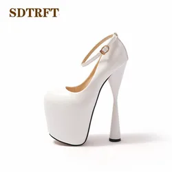 SDTRFT Crossdresser İlkbahar/sonbahar Stiletto 19cm kalın yüksek topuklu seksi gece kulübü pompaları platformswedding ayakkabı kadın zapatos mujer