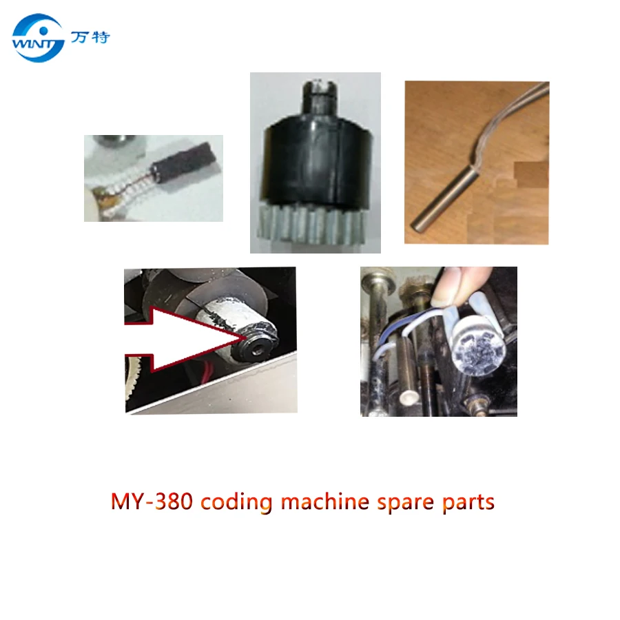 Free shipping MY-380 printing machine spare parts, brushes,heater , shaft for coding machine