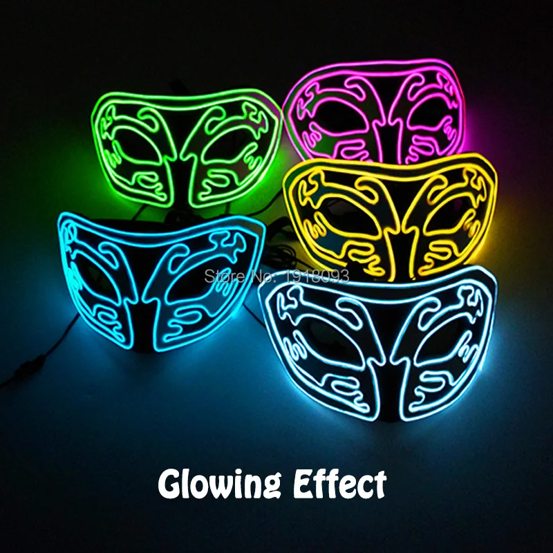 

High-grade Glowing Party Mask EVA Fox Mask with EL Wire LED DJ Flash Mask for Holiday Lighting Party Decoration Supplies