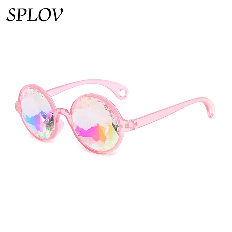 Hot Sale Round Frame Holographic Men Women Sunglasses Rave Festival Stylish Female Male Glasses Party Queen Gifts