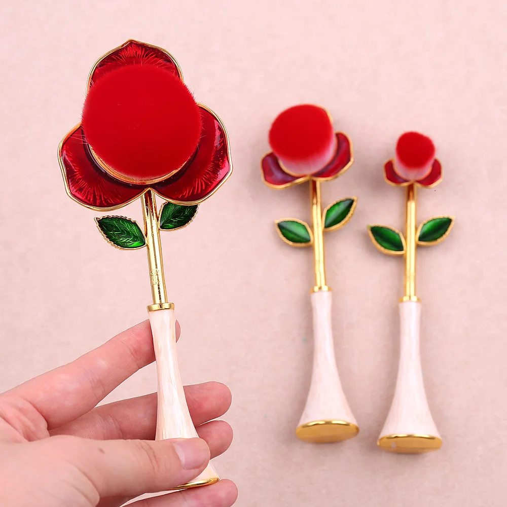 New The Little Prince Red Rose Flower Brush Beauty and The Beast Makeup Brush Cosmetic Foundation Brush For Woman Gift With Box