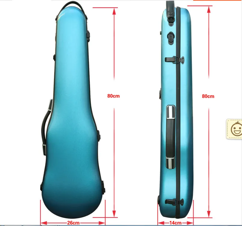 blue 4/4 Violin Case Golden color Code lock Carbon fiber Square Case Yinfente