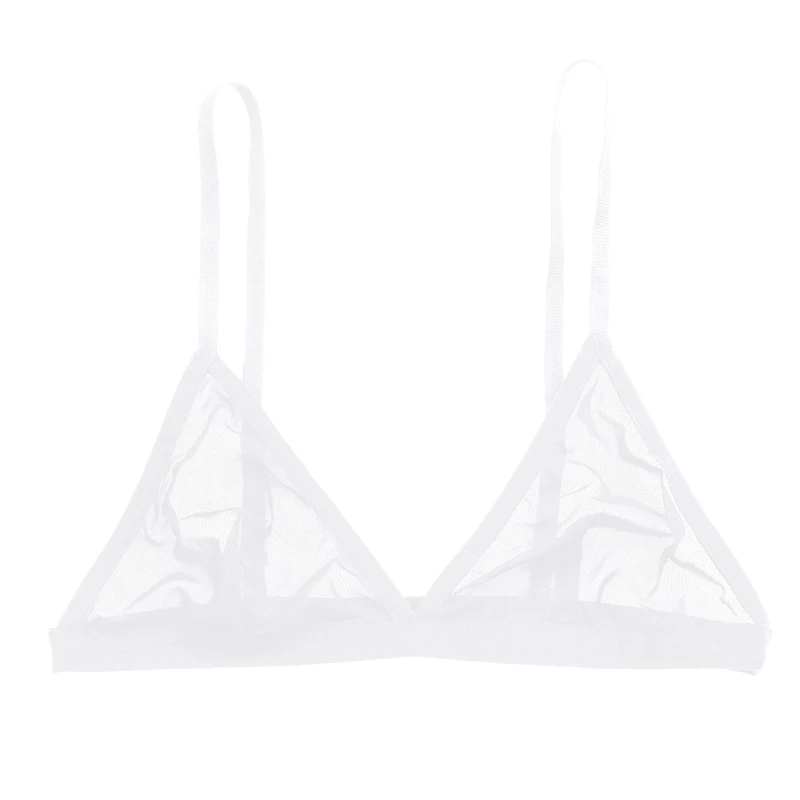 Black Bra Women Mesh Semi Sheer Hollow Out Adjustable Straps Wire-free  Bralettes Female Soft Breathable Underwears Lady