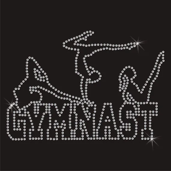 Gymnast  rhinestones motif hot fix rhinestone applique hot fix rhinestone transfer motifs designs iron on transfer