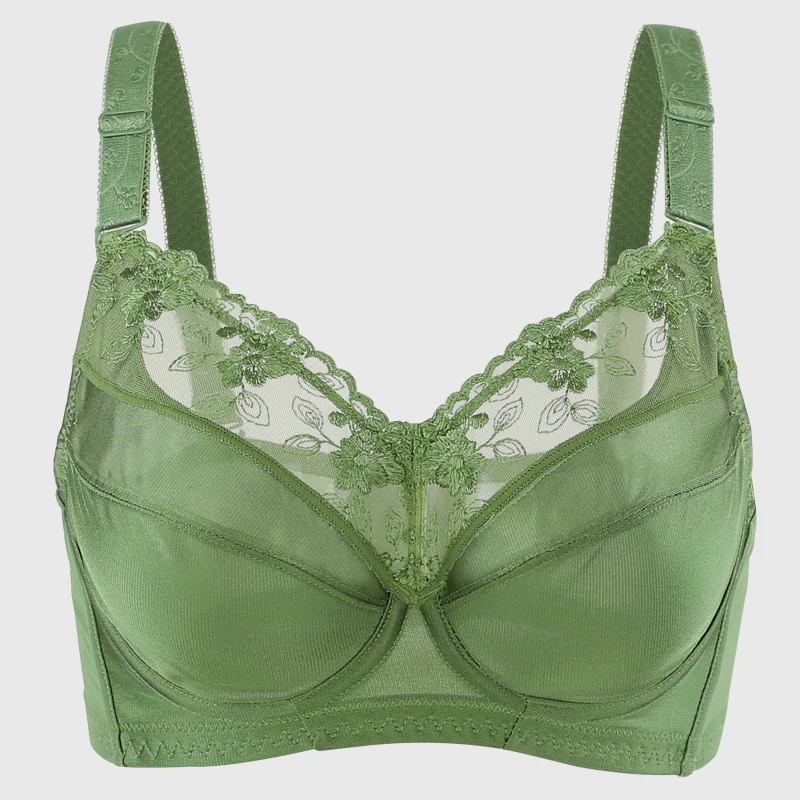 Women\'s Smooth Sexy Full Coverage Underwire Non Padded Bra 34 36 38 40 42 44 46 48 B C D E F G H