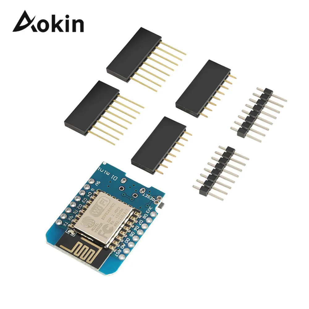 

Aokin ESP8266 ESP-12 ESP12 ESP-12E Module For Wemos D1 Mini WiFi Development Board Micro Based On ESP-8266EX 11 Digital Pin