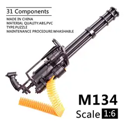 Minipistola M134 a escala 1/6, ametralladora Gatling, modelo de ensamblaje, ejército, TERMINATOR, colecciones, escena, juego de Sandpan