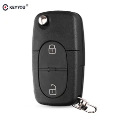 KEYYOU etui na kluczyki do samochodu Case Fob do volkswagena VW MK4 Golf B5 B6 Bora Passat Golf 4 5 6 CR1616 składany kluczyk samochodowy