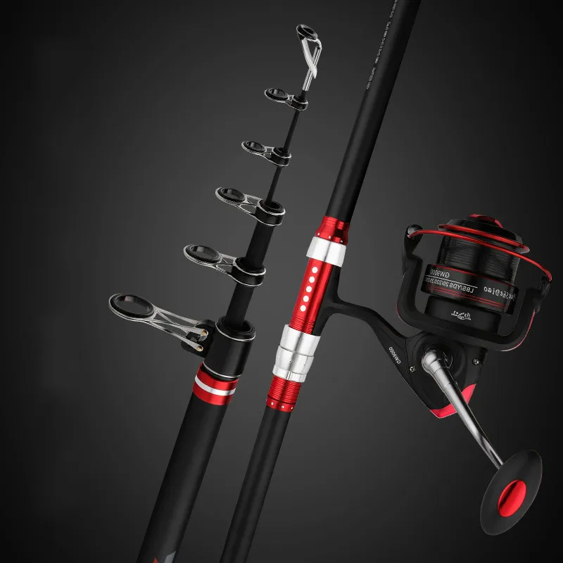 Super Hard Carbon Fishing Sets Telescopic Fishing Rod Gear Seapole Ultra Light Long Power Hand Rod with Reel 3.6/3.9/4.2/4.5m