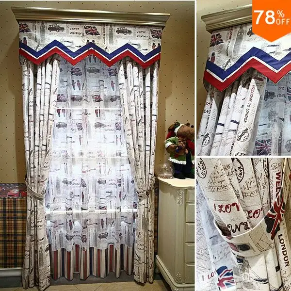 flag Navy style white seaman quality the blind Vivian british style newspaper the finished curtain child boy  Blinds the tulle