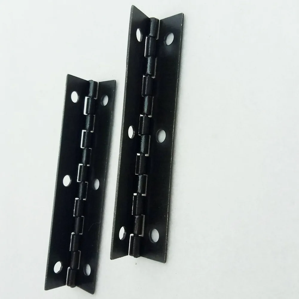 2pcs/4pcs 75mm Black Long Row Hinge Iron Hinge 270 Degrees for Box Cabinet Door Narrow Side with Screws Furniture Hardware