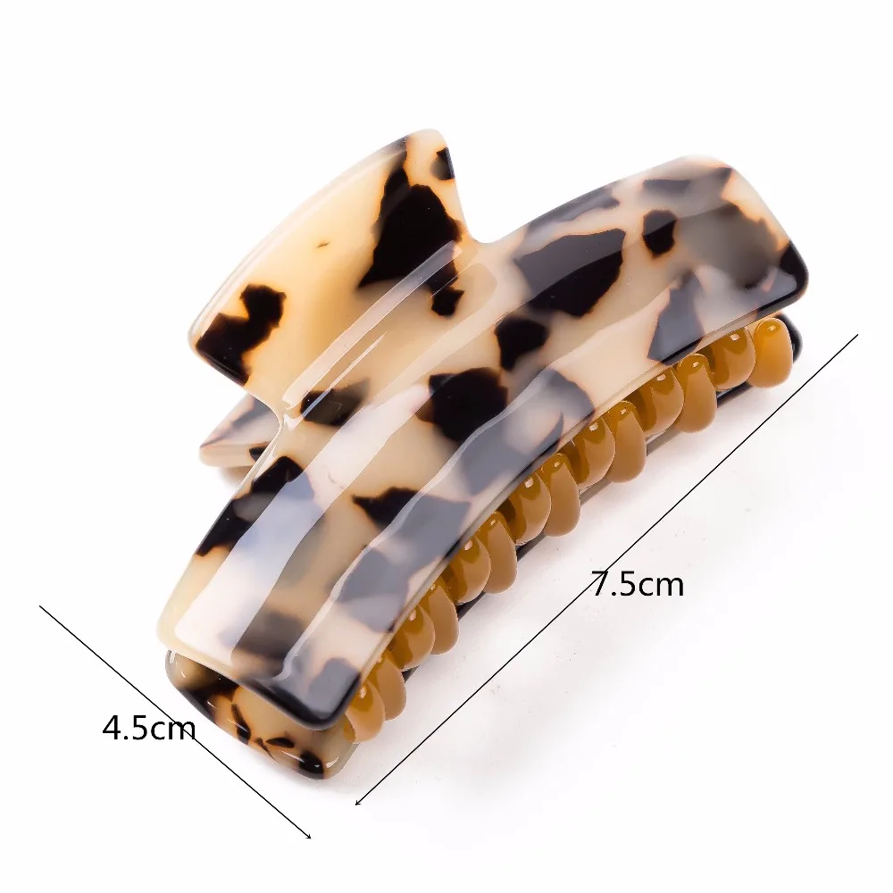 Acetate Clips 7.5cm Long Luxury Leopard Hair Claws Headwear for Girls Fashion Hair Accessories Barrette