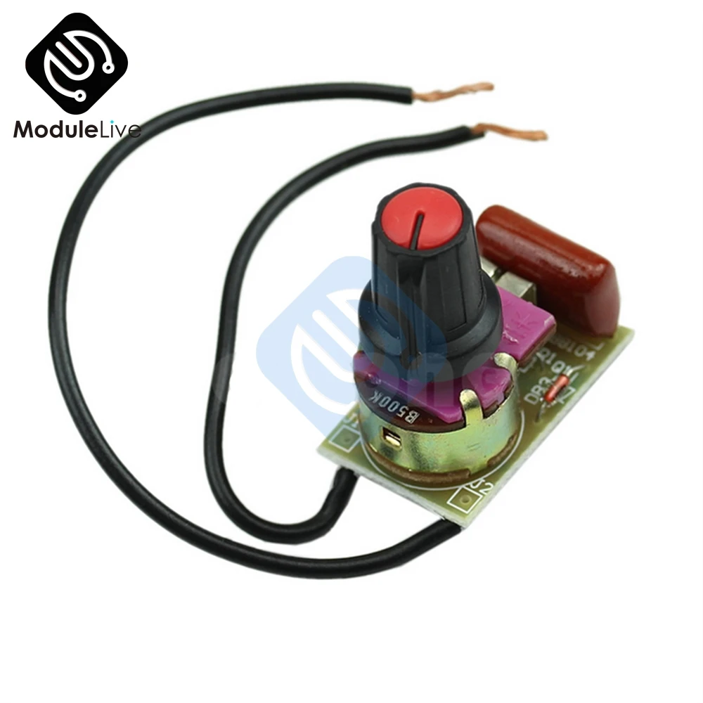 2PCS 100W Switch Speed Regulation Module Dimmer DIY Kit For Arduino Dimming Light Board AC Motor Switch Potentiometer MAC97A6