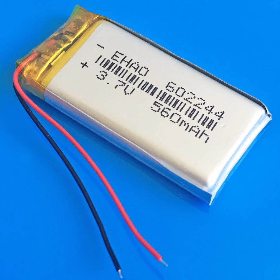 Lipo 3.7V 560mAh baterai isi ulang 602244 + JST colokan 2Pin untuk MP3 GPS PSP Headset perekam E-book kamera perekam Bluetooth