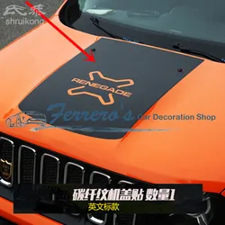 For 2015 2016 2017 JEEP Renegade 1PC Carbon Fiber Car Accessories Car Stickers Car Auto Front Body Hood Sticker