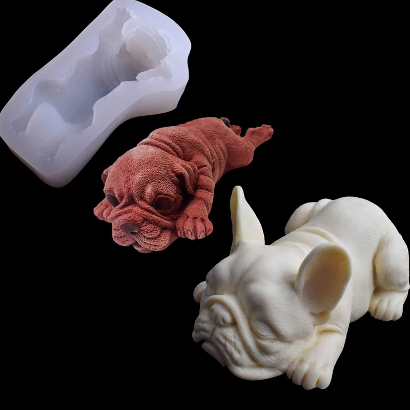 

3D Dog Animals Silicone Molds Shar Pei Mousse Cake Ice Cream Mold Soap Fondant Chocolate Gumpaste Form Cake Decorating Tools