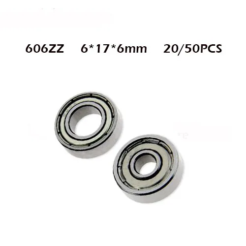 

20/50pcs 606ZZ 6x17x6mm 606zz Steel Sealed Shielded Deep Groove Ball Bearing For Machine Tools