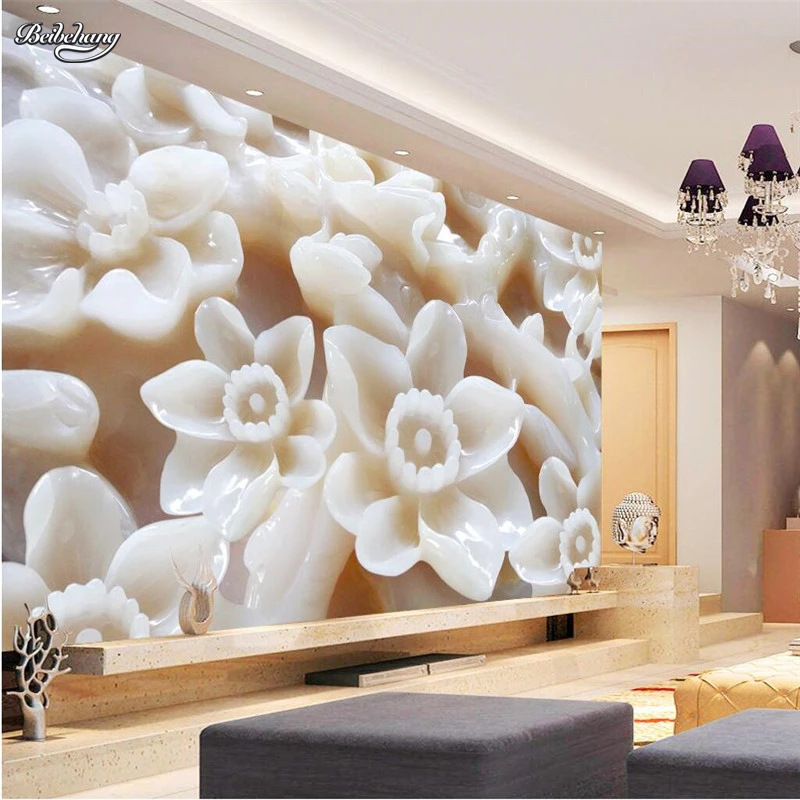 

beibehang 3D photo wallpaper Plum relief romantic bedroom sofa China Wind Flower 3D large wall mural wallpaper Modern painting