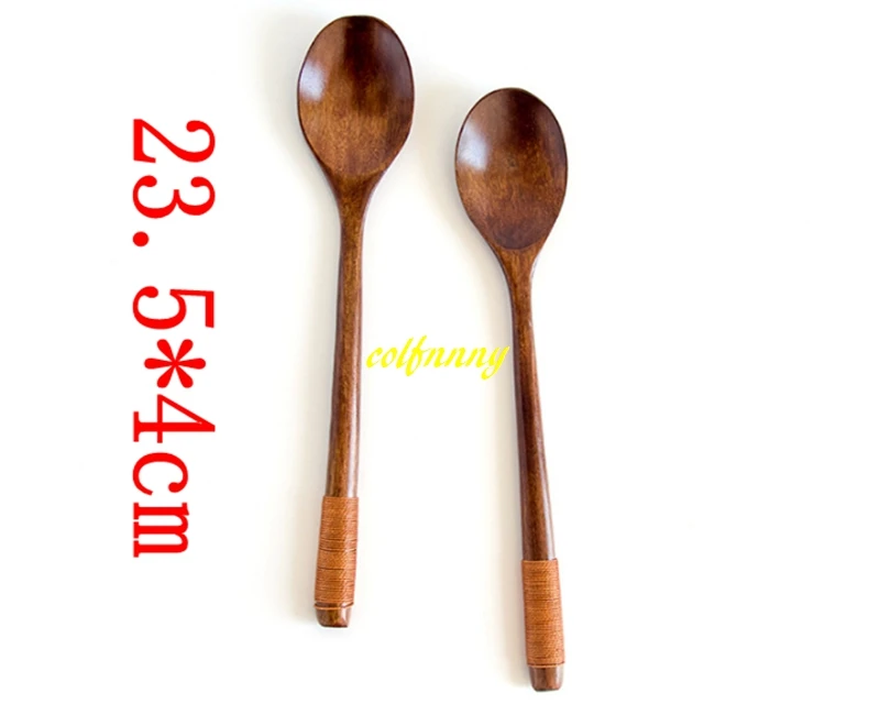 

100pcs/lot 23.5x4cm Japanese Style Wooden Soup Spoon Healthy Wood Spoon Rice Spoon Children Tableware