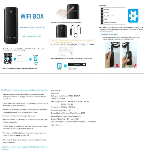 5.5MM WIFI Endoscope For Android/ISO/Windows System 2M/5M