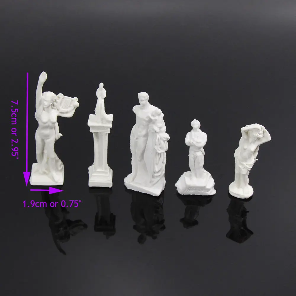 Evemodel GY04087 13pcs Statue Sculpture Fountain Model Railway HO Scale 1:87 Architecture